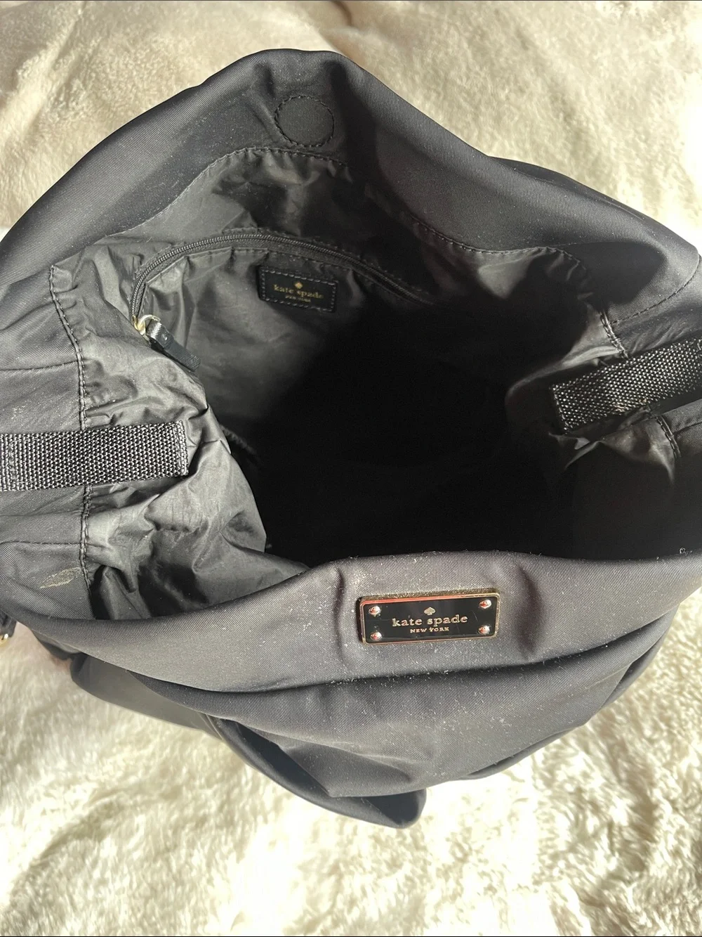 kate spade Black Nylon Crossbody Tote with Exterior Pockets